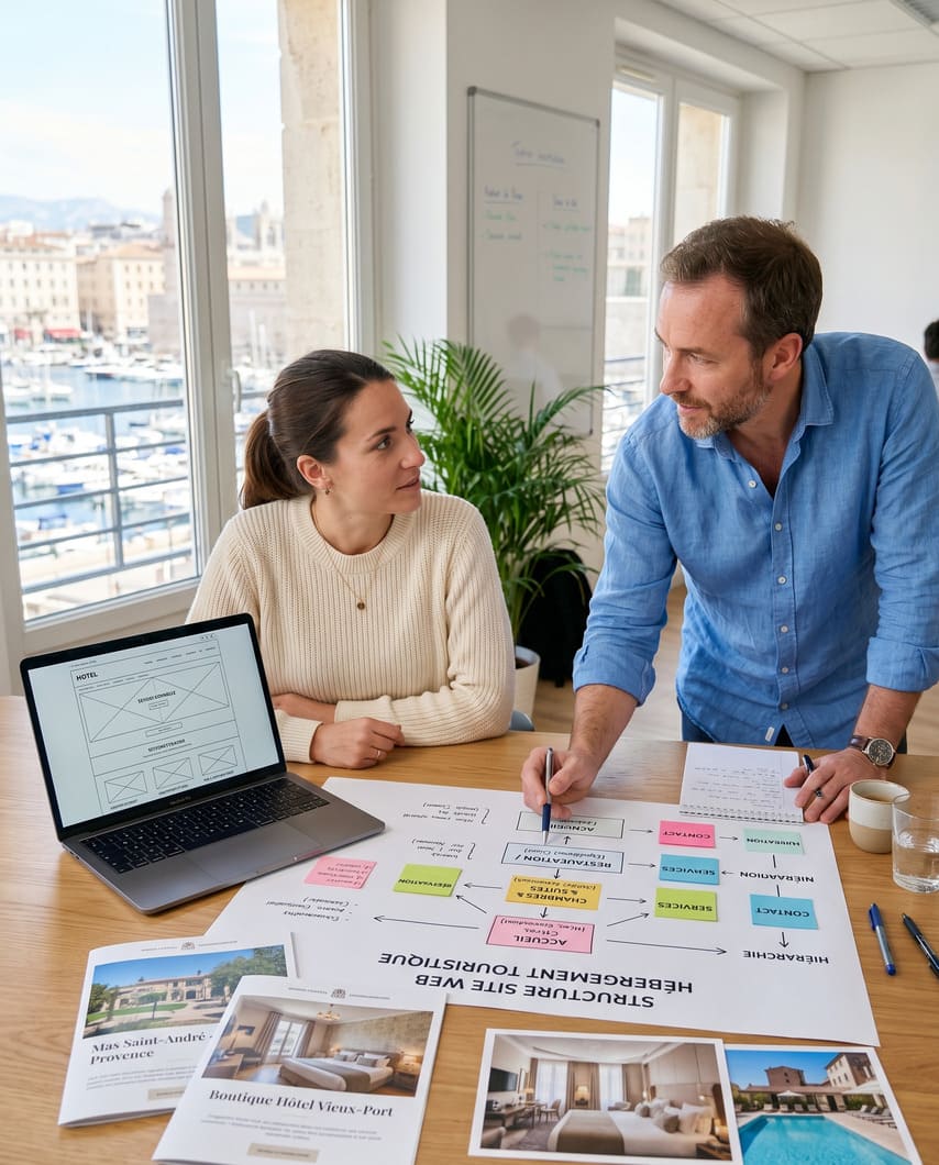 Réflexion sur la structure et la conversion d'un site internet d'hébergement touristique