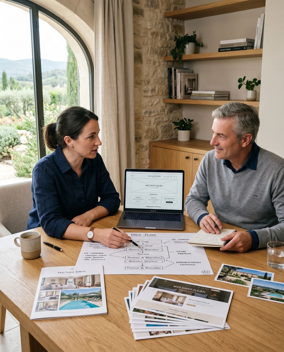 Atelier de cadrage pour un projet de site internet d'hébergement touristique